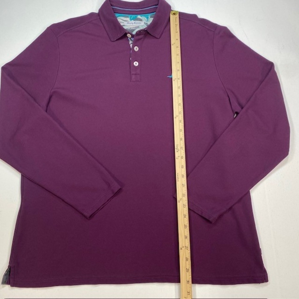 Tommy Bahama IslandZone Long Sleeve Polo Shirt Mens XL Purple Supima Cotton - Picture 4 of 9